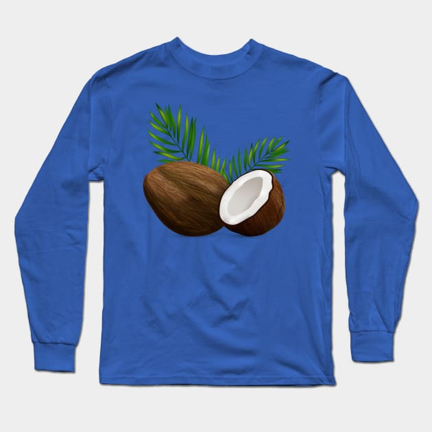 Coconut Long Sleeve T-Shirt by Mako Design 